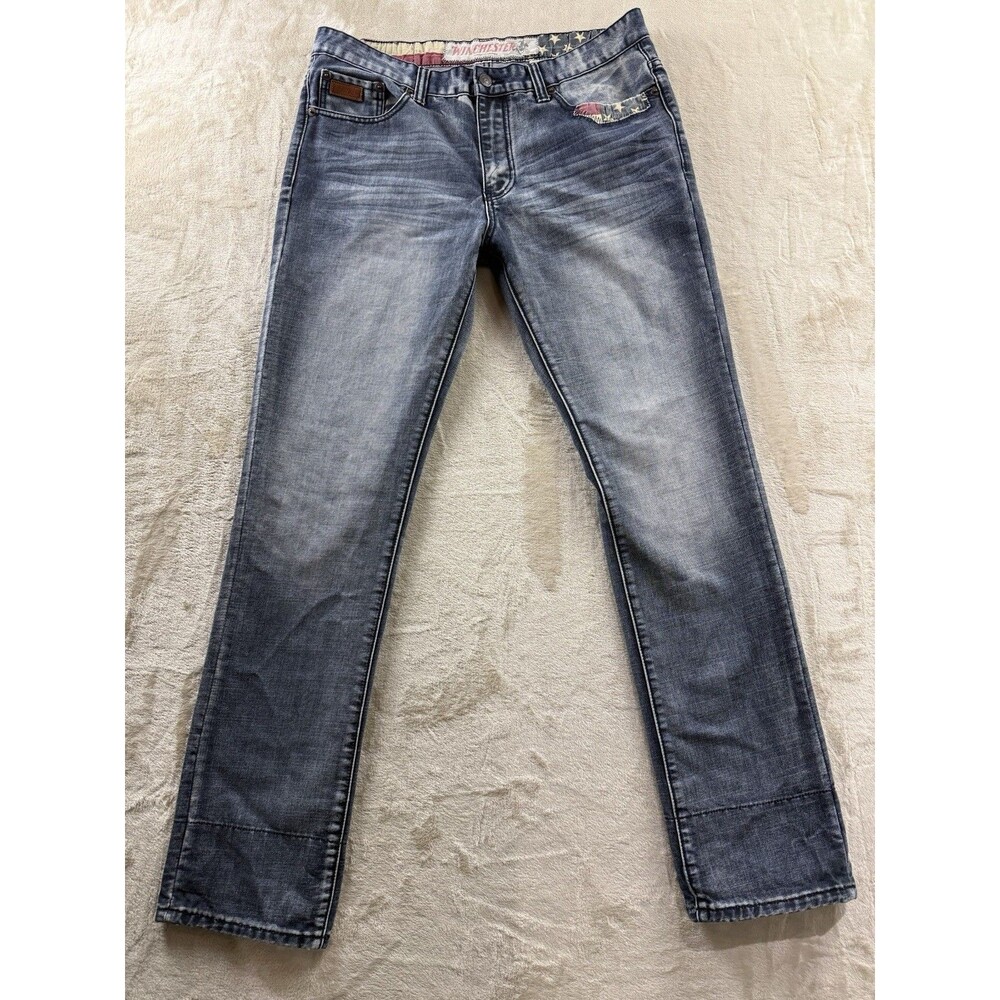 Winchester American Legend Denim Jeans Men's 36X34 Patriotic Distress America
